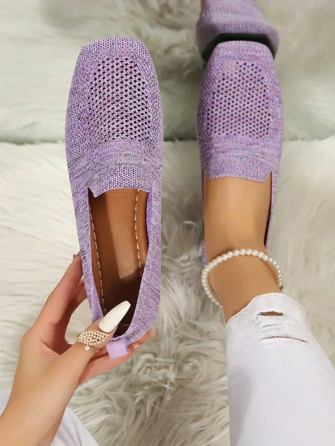 Nadine-Lillian | Women's Stretch-Knit Slip-On Loafers