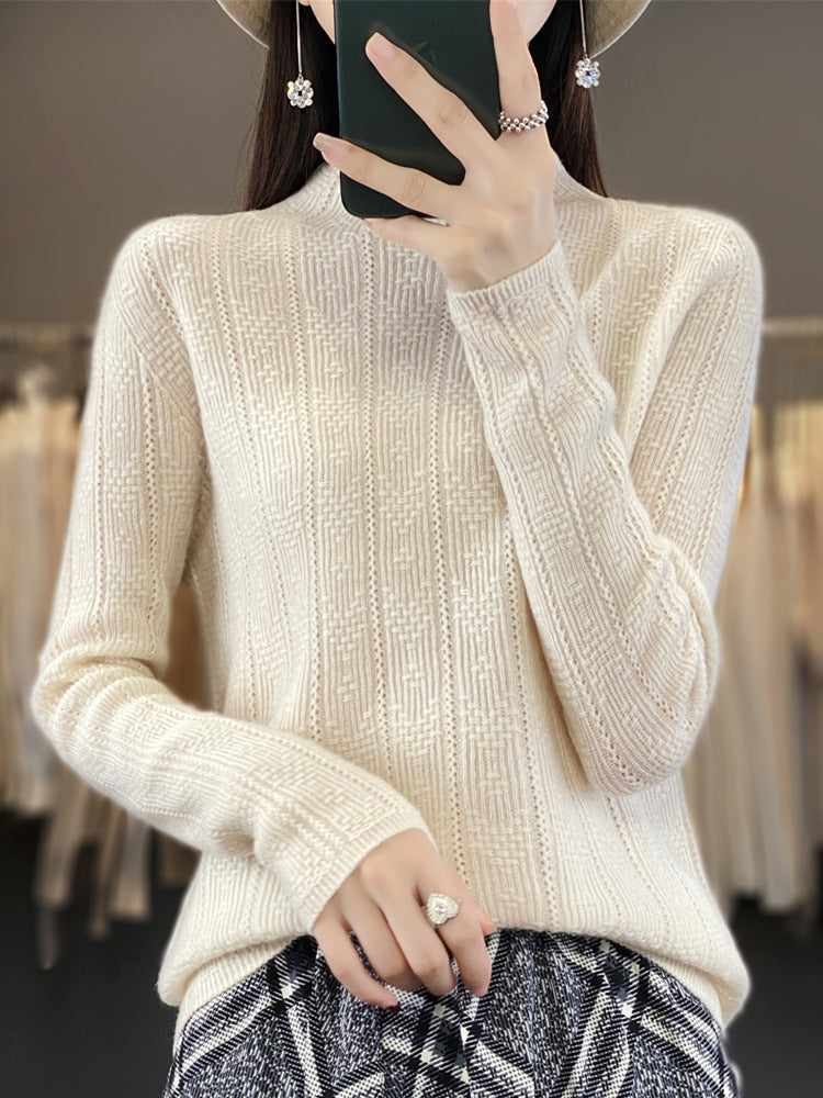 Erna-Maureen | Women's Structured Mockneck Cable Knit Sweater