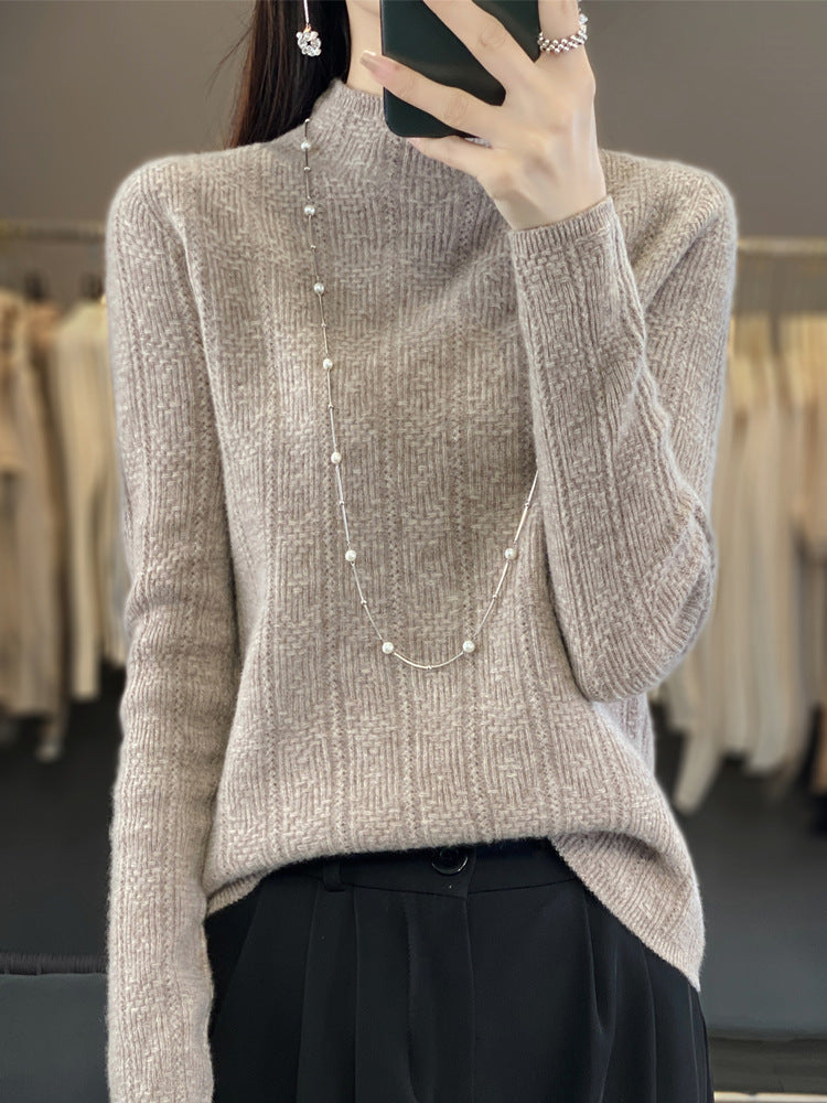 Erna-Maureen | Women's Structured Mockneck Cable Knit Sweater