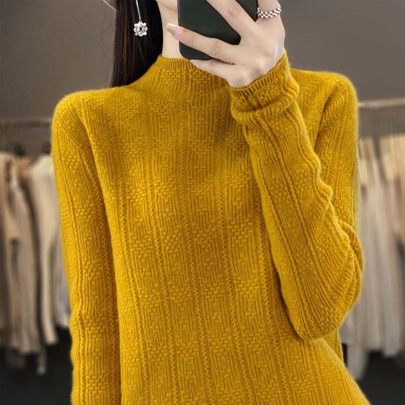 Erna-Maureen | Women's Structured Mockneck Cable Knit Sweater