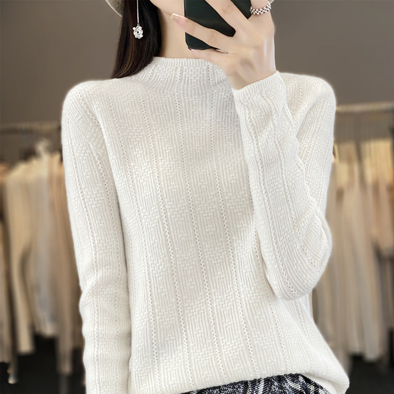 Erna-Maureen | Women's Structured Mockneck Cable Knit Sweater