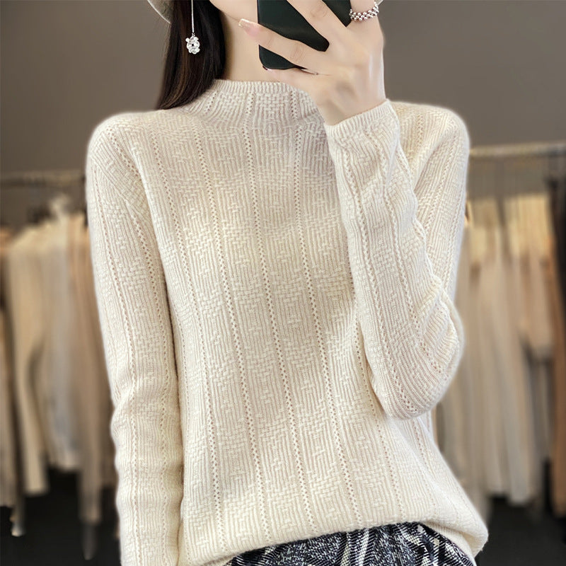 Erna-Maureen | Women's Structured Mockneck Cable Knit Sweater