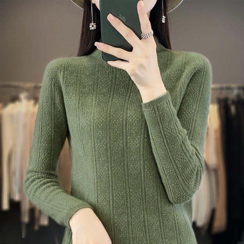 Erna-Maureen | Women's Structured Mockneck Cable Knit Sweater