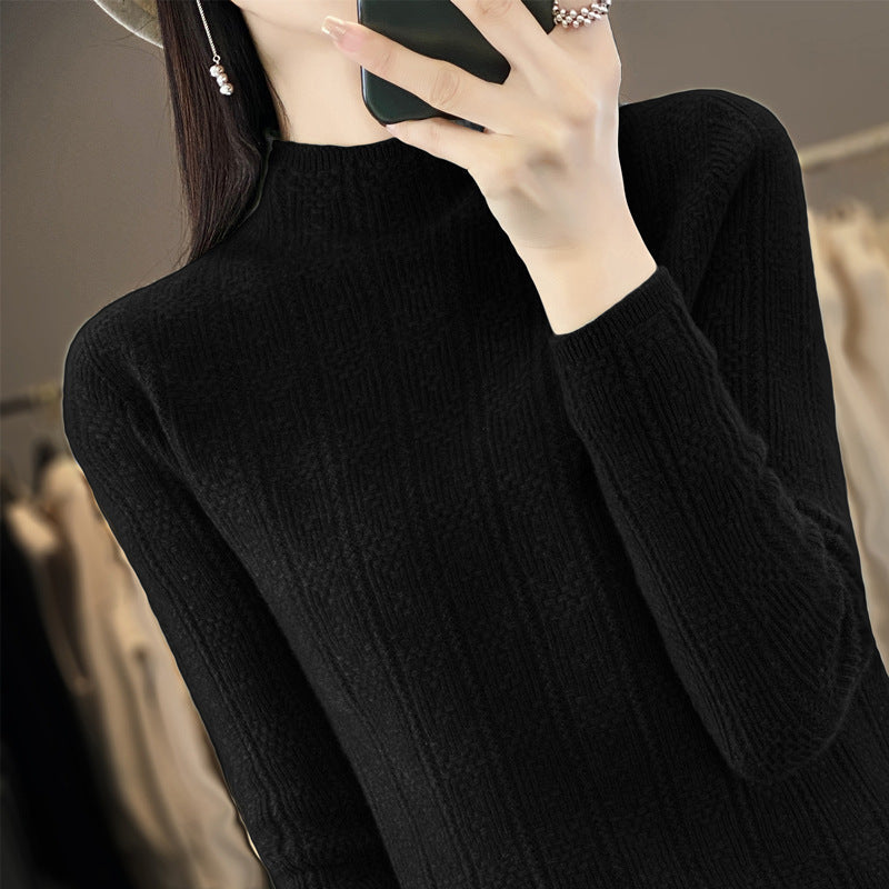 Erna-Maureen | Women's Structured Mockneck Cable Knit Sweater