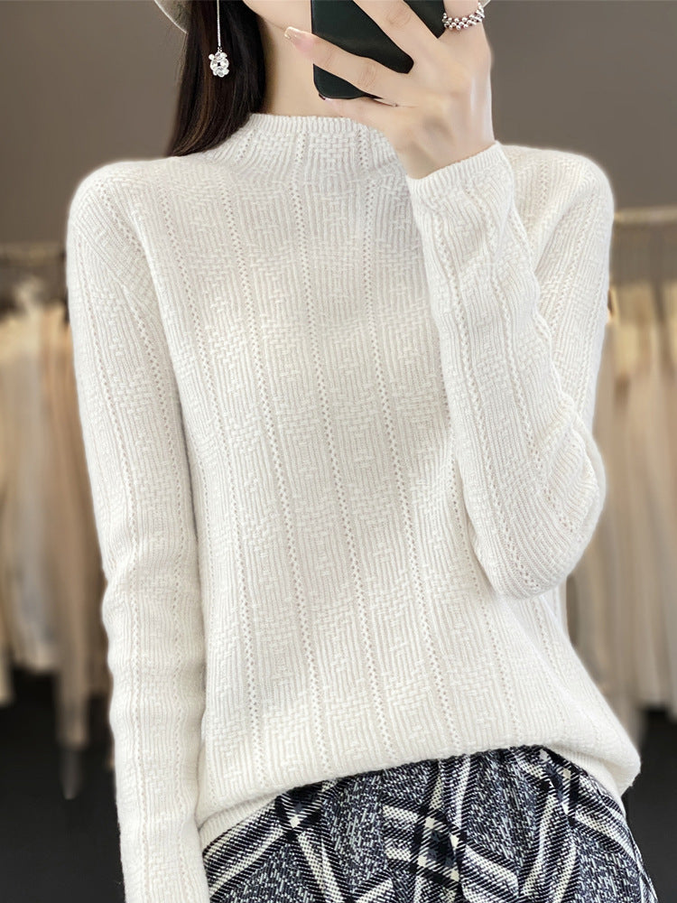 Erna-Maureen | Women's Structured Mockneck Cable Knit Sweater