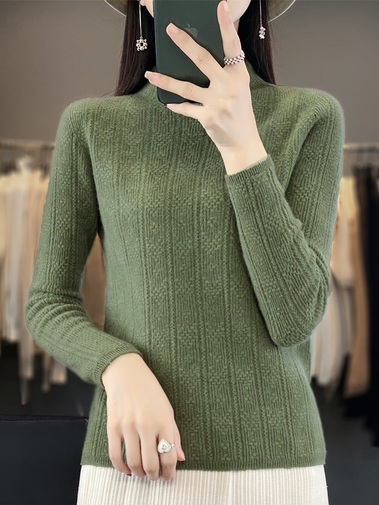 Erna-Maureen | Women's Structured Mockneck Cable Knit Sweater