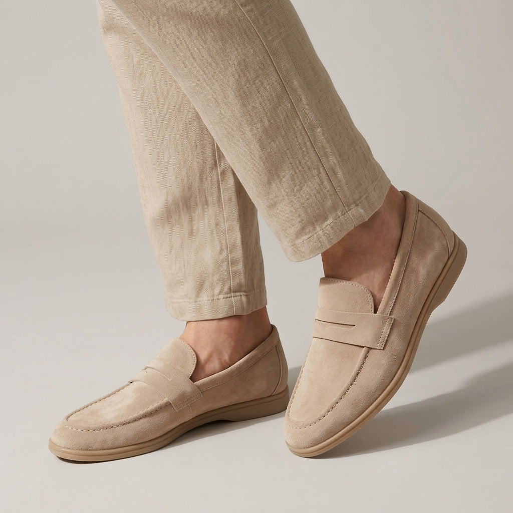 Meredith-Hazel | Women's Suede-Look Slip-On Penny Loafers