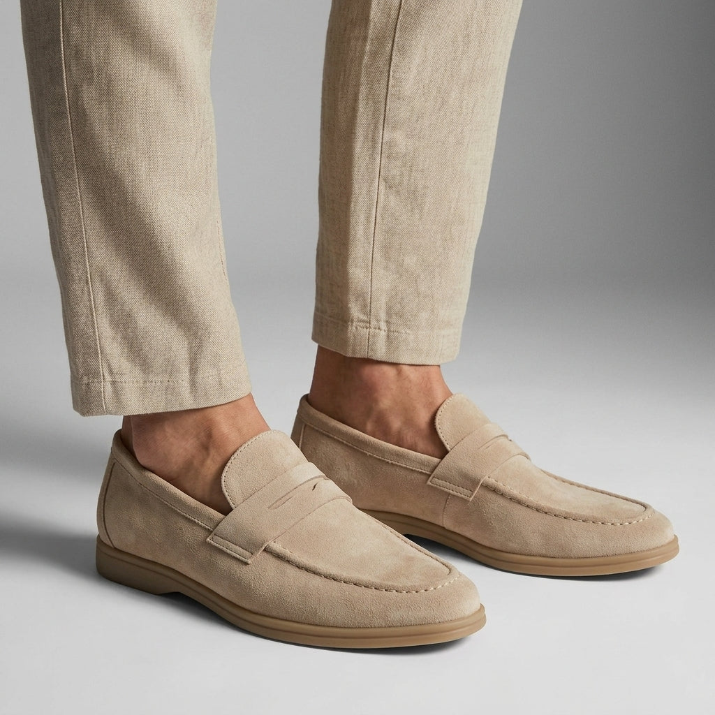 Meredith-Hazel | Women's Suede-Look Slip-On Penny Loafers