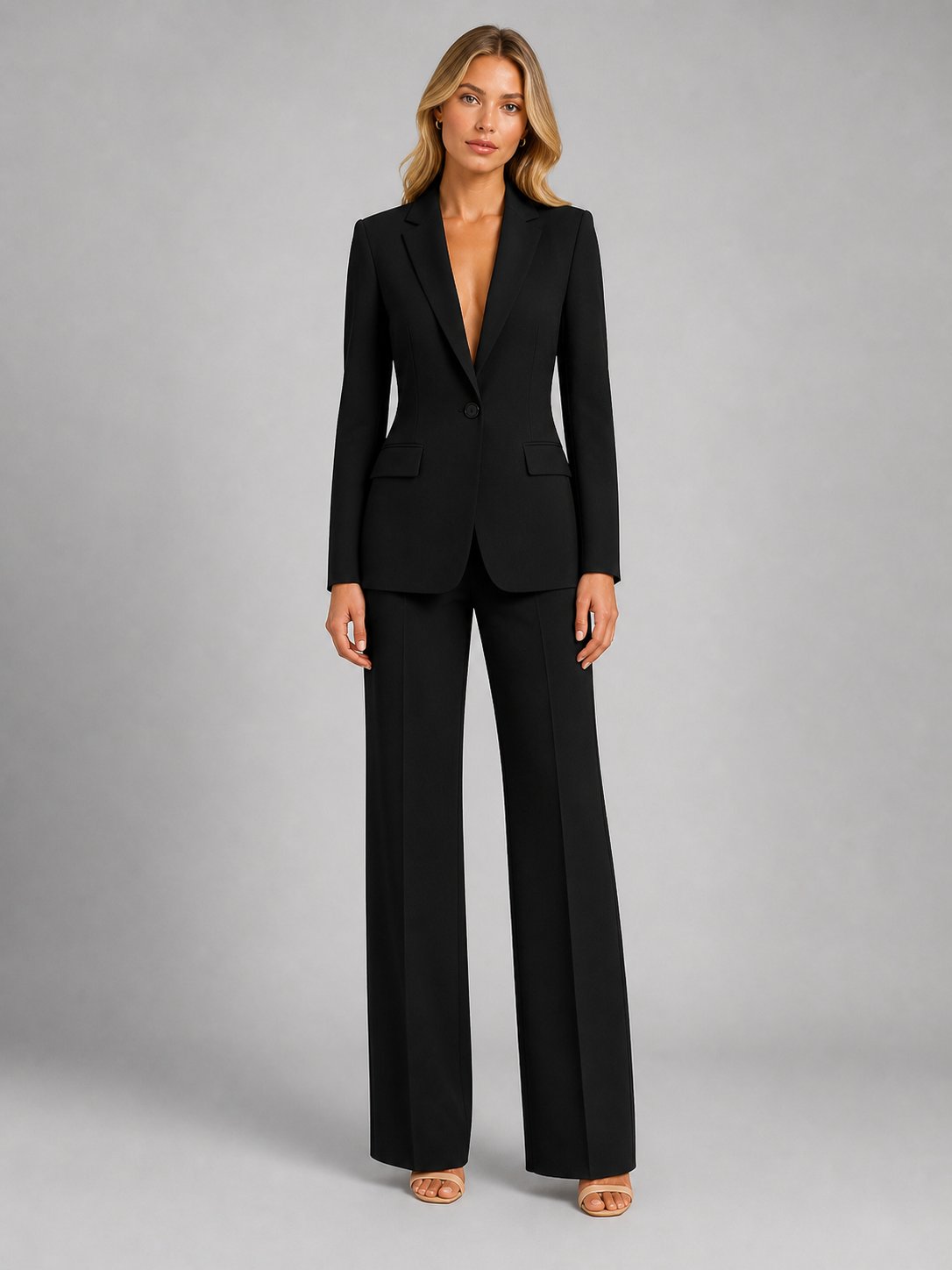 Odette-Paloma | Women's Tailored Blazer & Wide-Leg Trouser Set