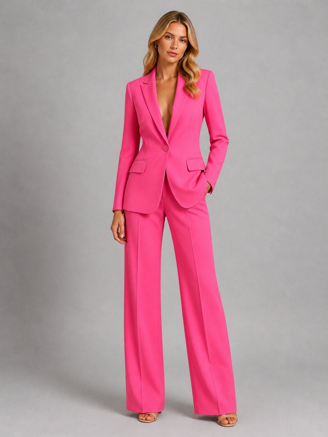Odette-Paloma | Women's Tailored Blazer & Wide-Leg Trouser Set