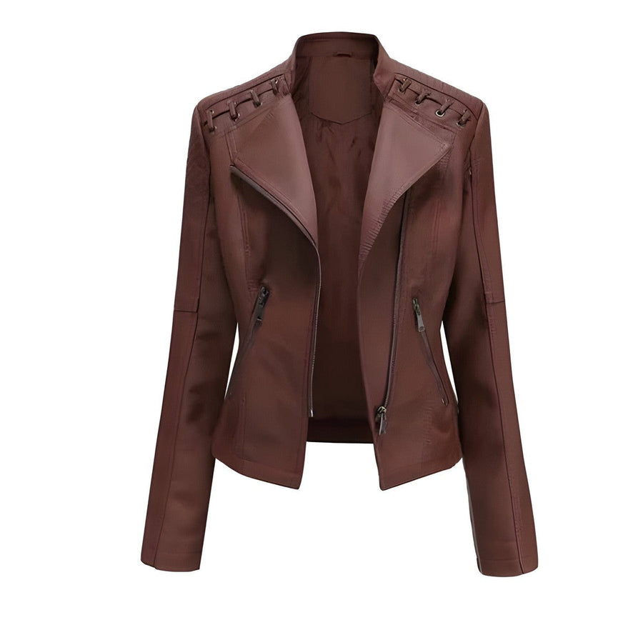 Rhea-Louisa | Women's Tailored Lambskin Leather Trench Coat