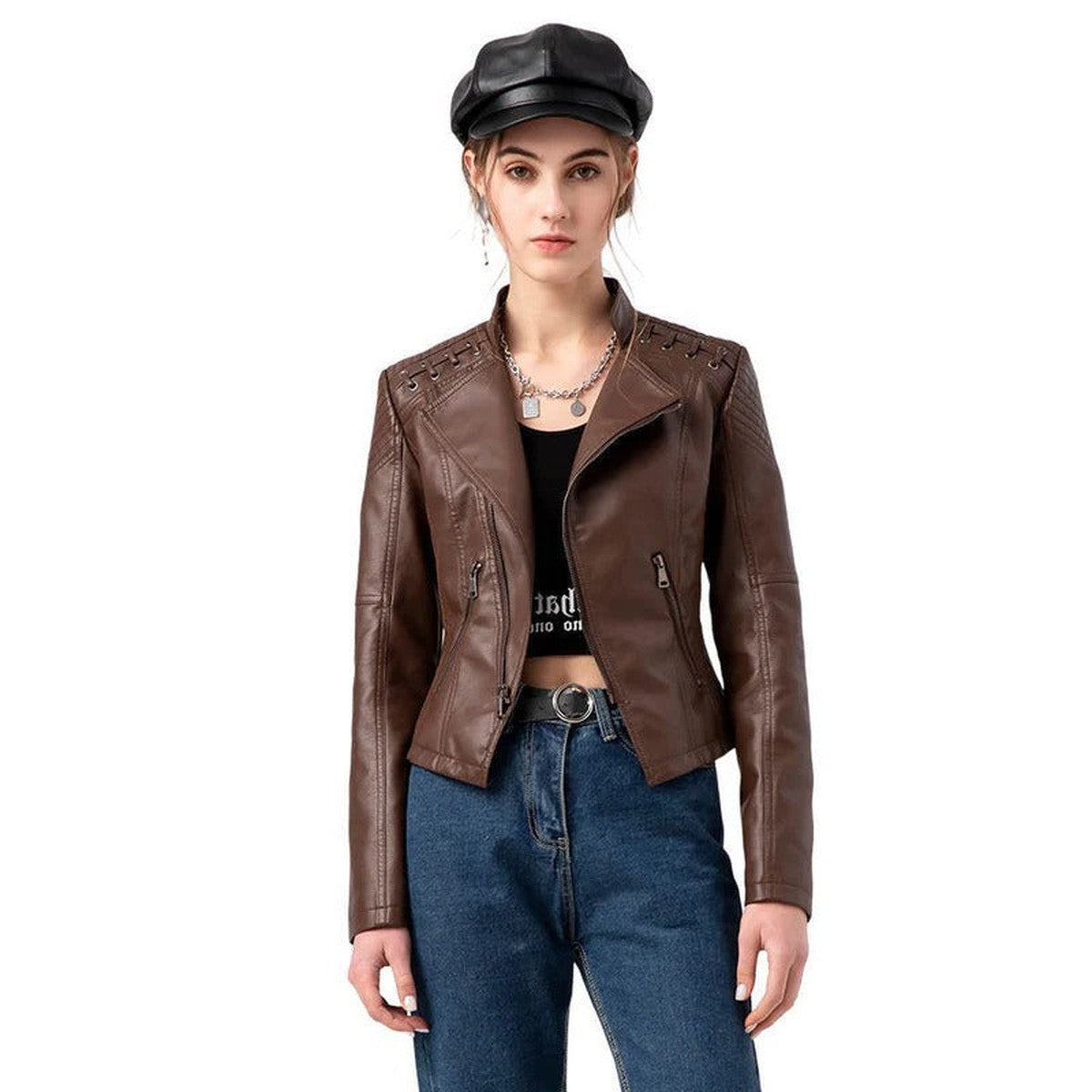 Rhea-Louisa | Women's Tailored Lambskin Leather Trench Coat
