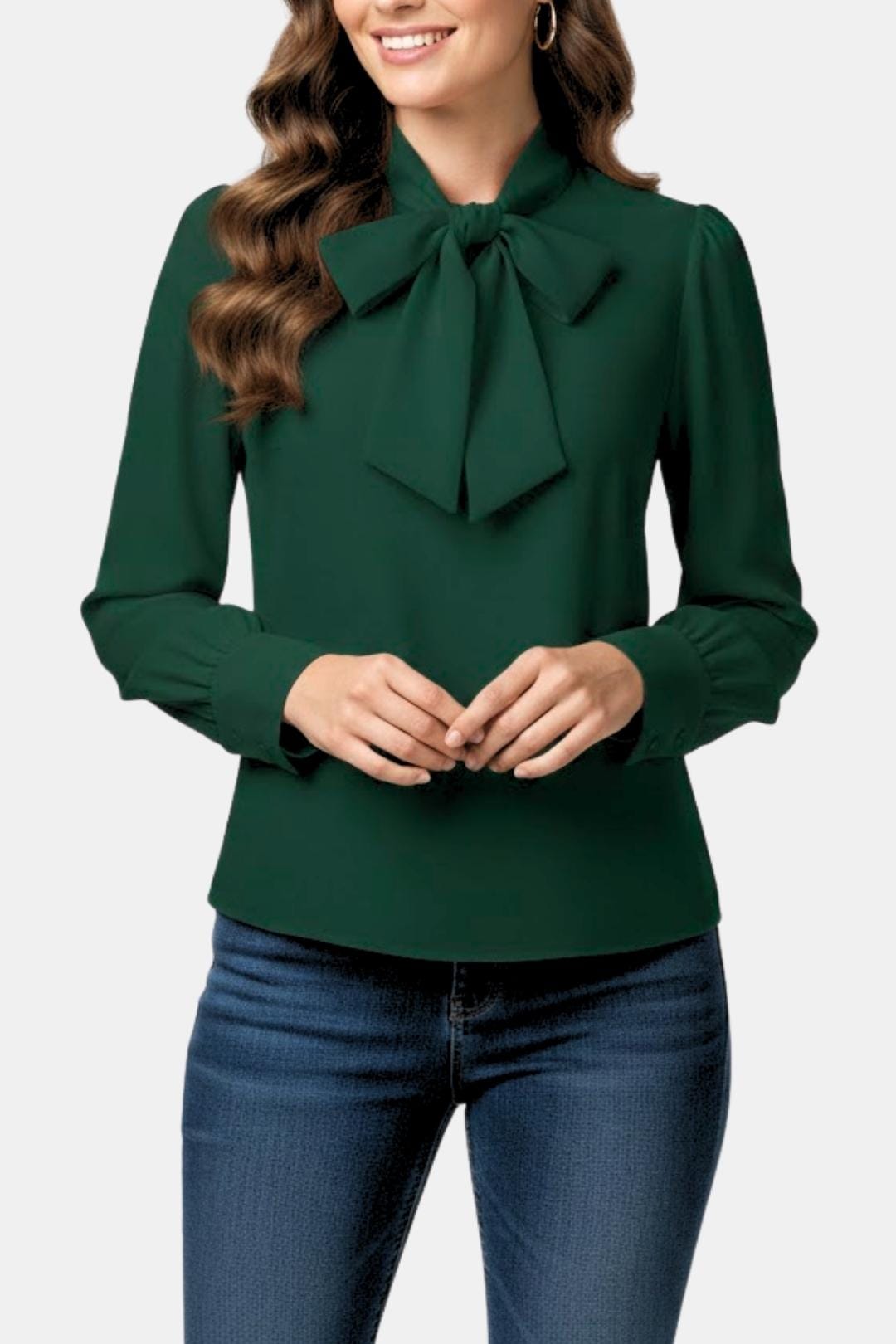 Vera | Women's Tie-Neck Satin-Feel Blouse