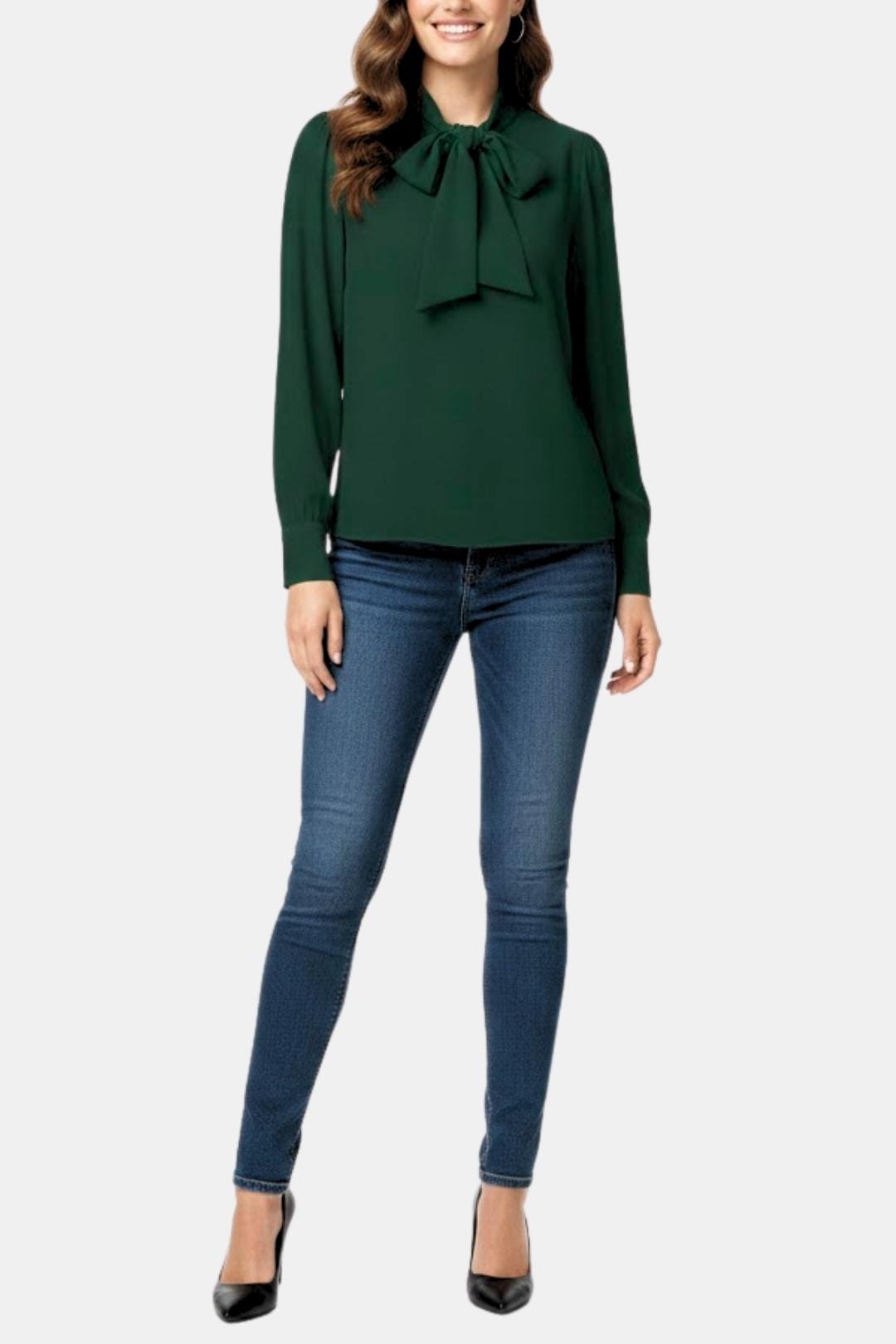 Vera | Women's Tie-Neck Satin-Feel Blouse