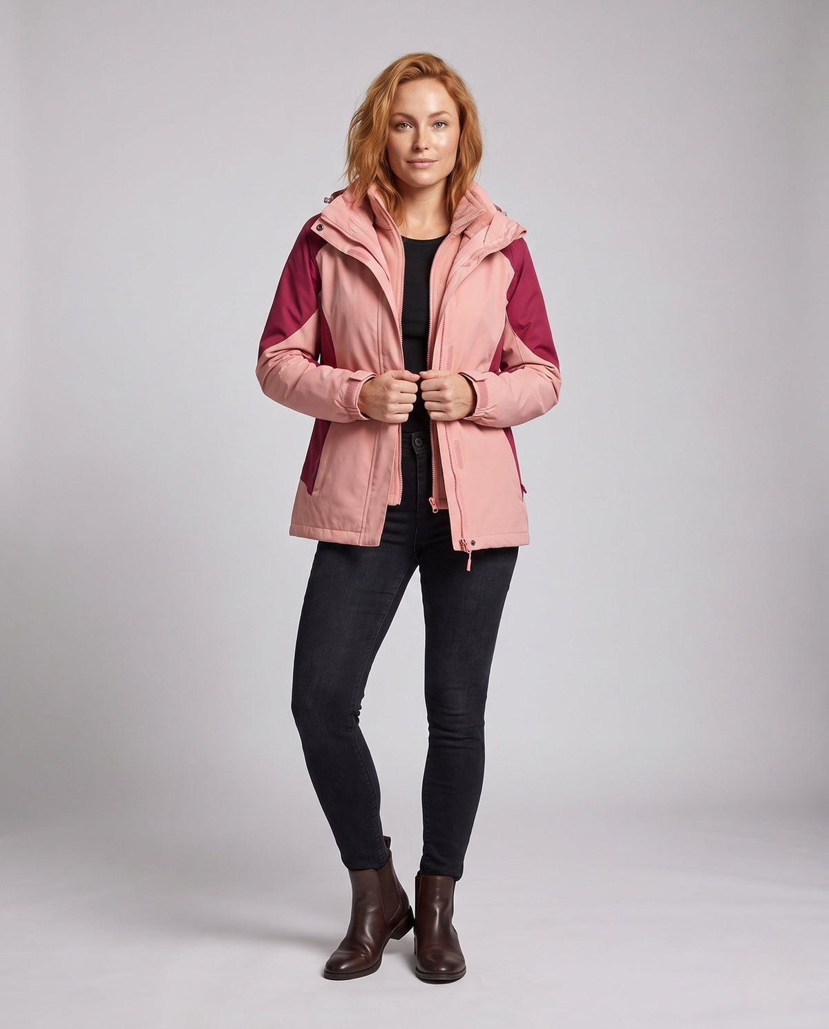 Mercedes | Women's Two-in-One Denim-Style Softshell Jacket with Removable Fleece