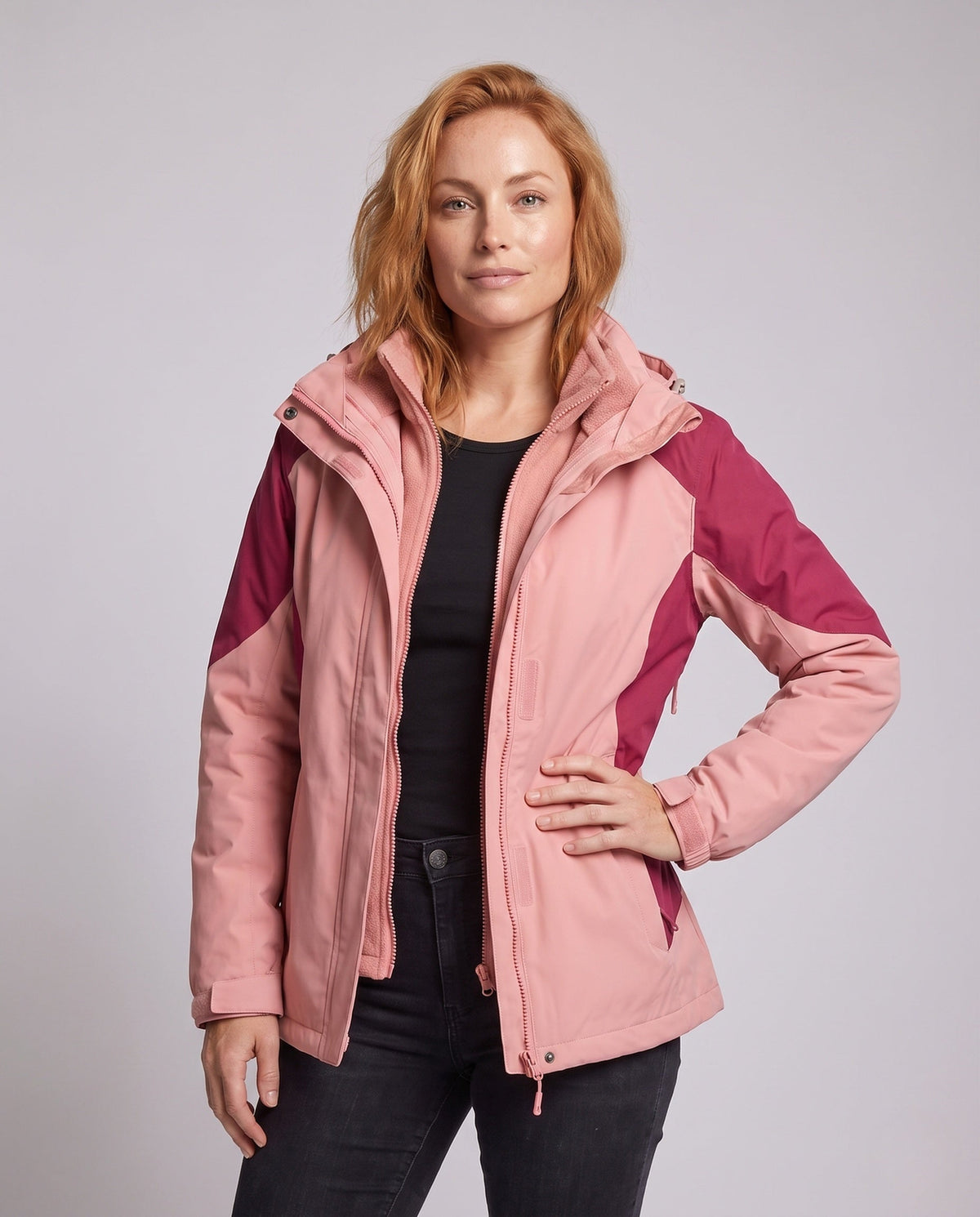 Mercedes | Women's Two-in-One Denim-Style Softshell Jacket with Removable Fleece