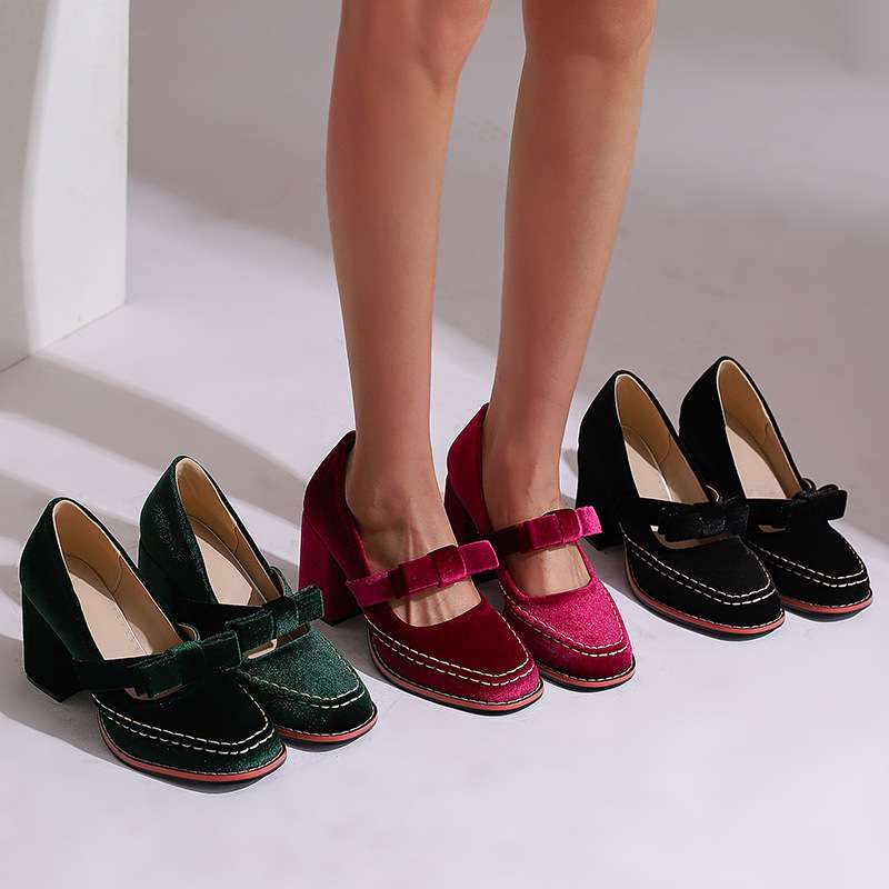Opal-Renata | Women's Velvet Block-Heel Penny Loafers
