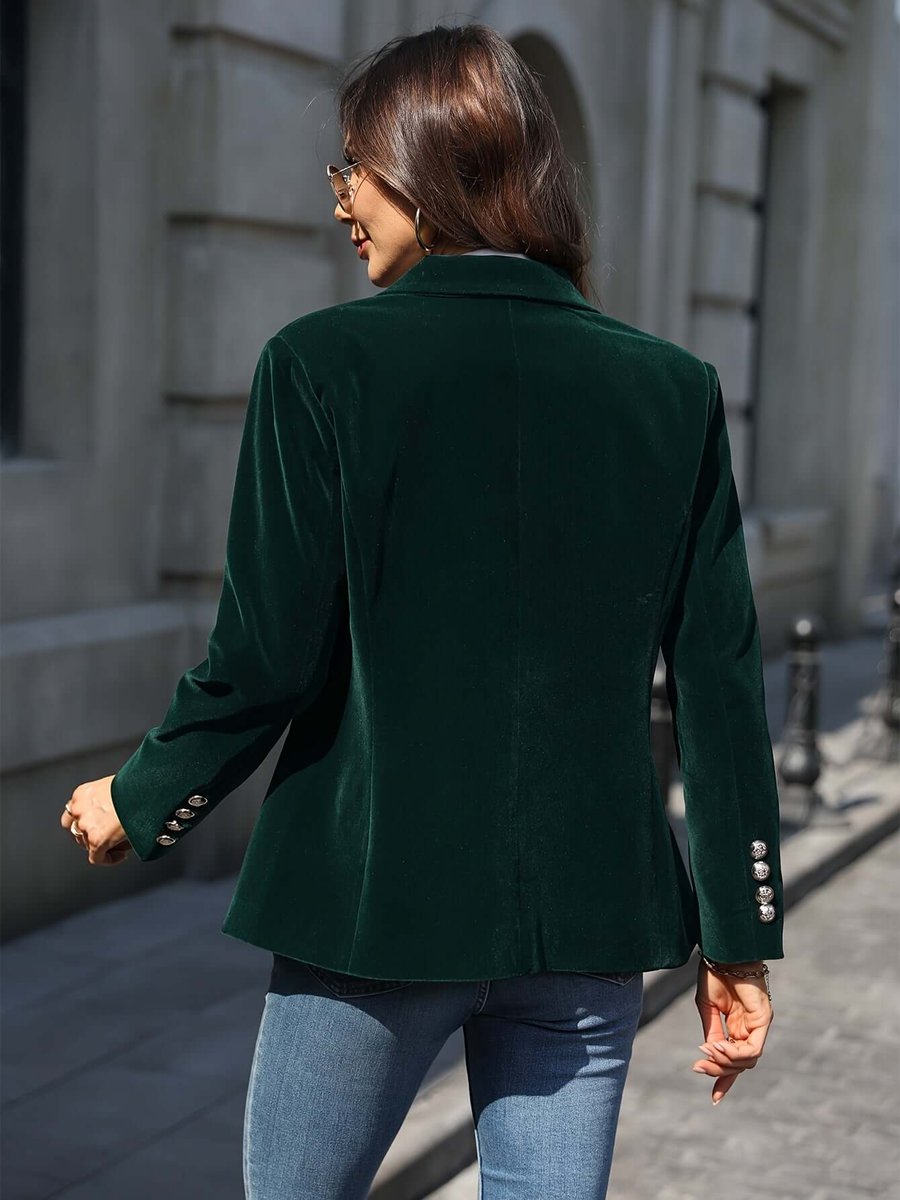 Annelise-Erna | Women's Velvet Single-Breasted Blazer Vest Jacket