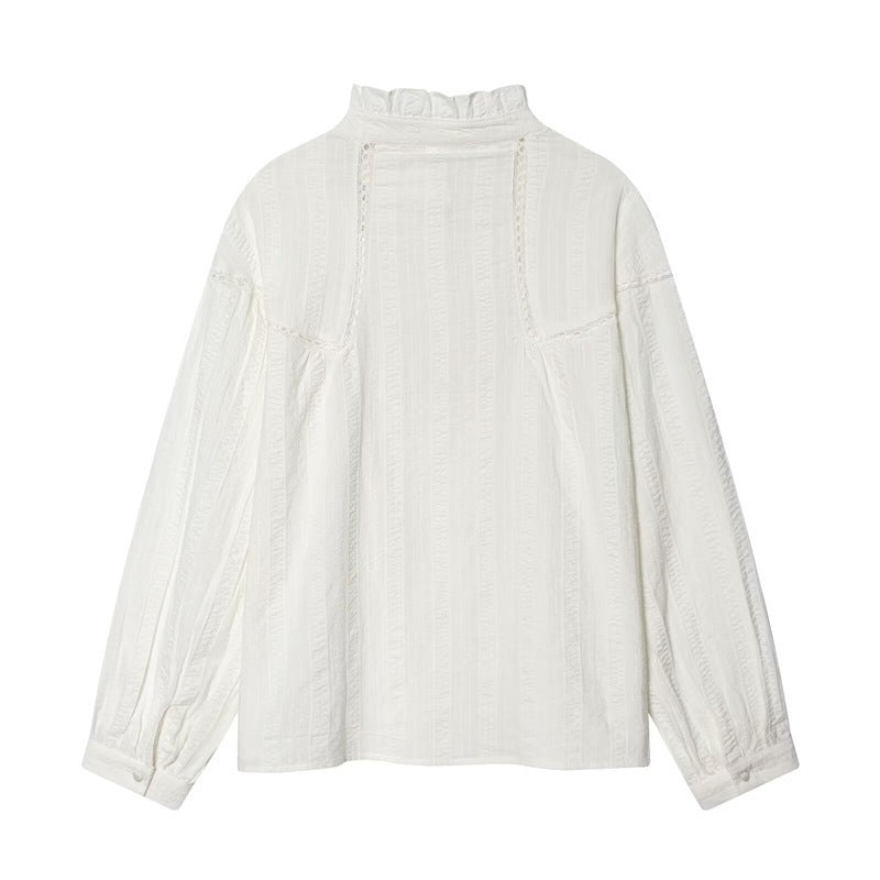 Martha | Women's Victorian Lace Stand-Collar Blouse