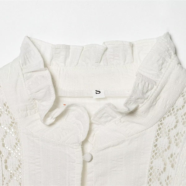 Martha | Women's Victorian Lace Stand-Collar Blouse