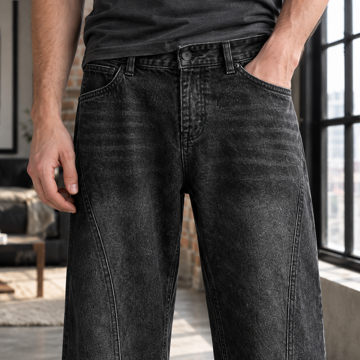 Ursula-Gwendolyn | Women's Washed Wide-Leg Flare Jeans