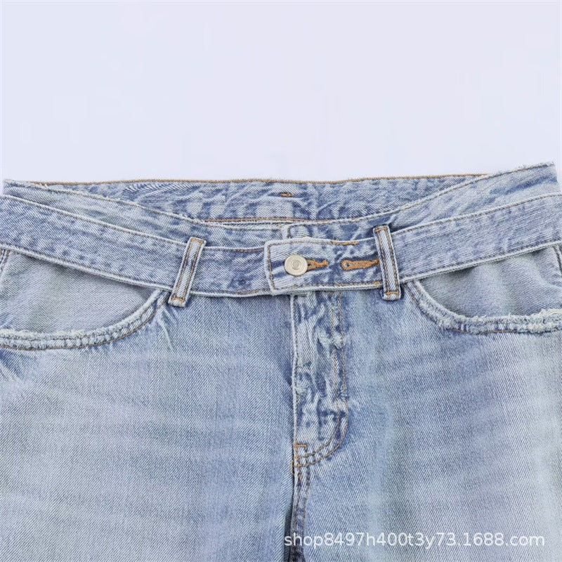 Lillian | Women's Wide-Leg High-Waist Jeans with Side-Slit Skirt Hem