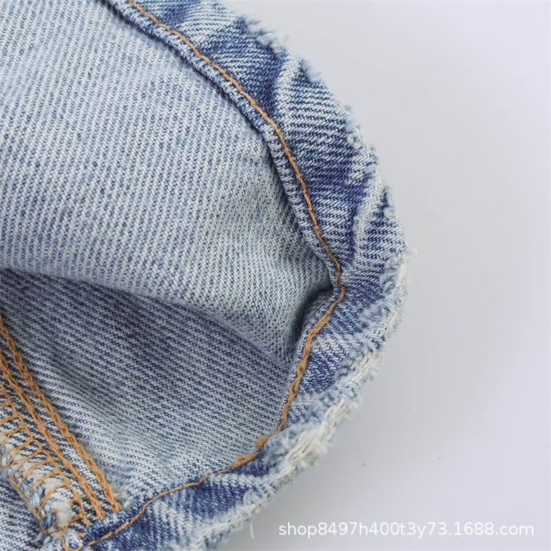 Lillian | Women's Wide-Leg High-Waist Jeans with Side-Slit Skirt Hem