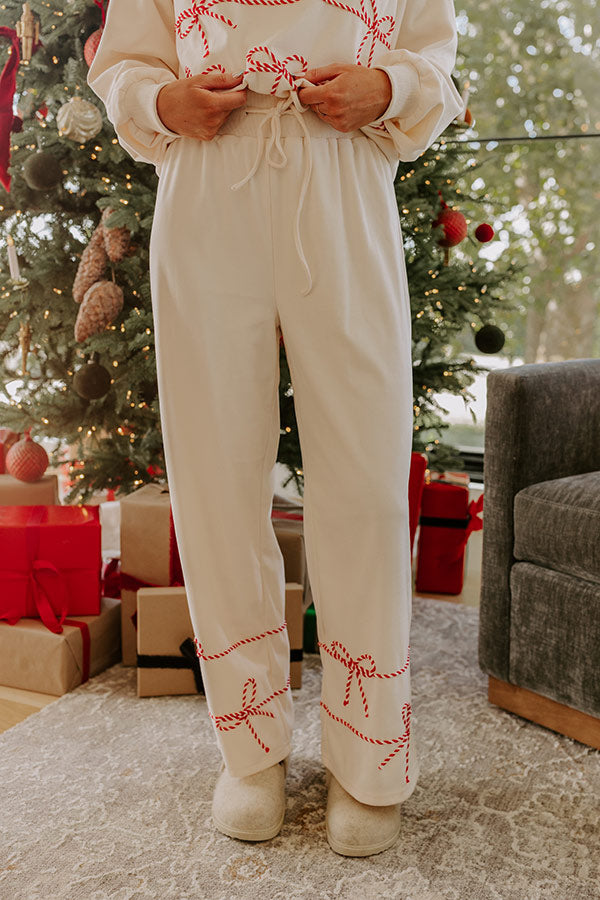 Odette | Women's Wide-Leg Lounge Pants with Bow-Trim Hem