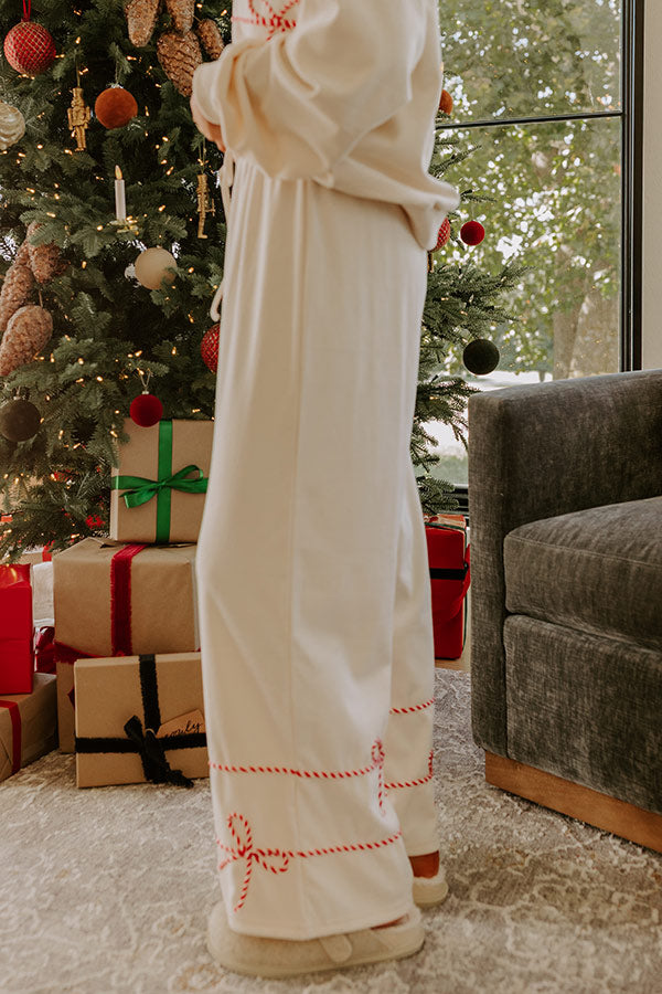 Odette | Women's Wide-Leg Lounge Pants with Bow-Trim Hem