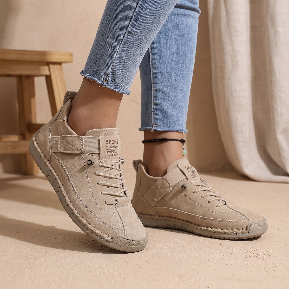 Sybil-Camilla | Women's Wide-Toe Arch-Support Lace-Up Sneakers