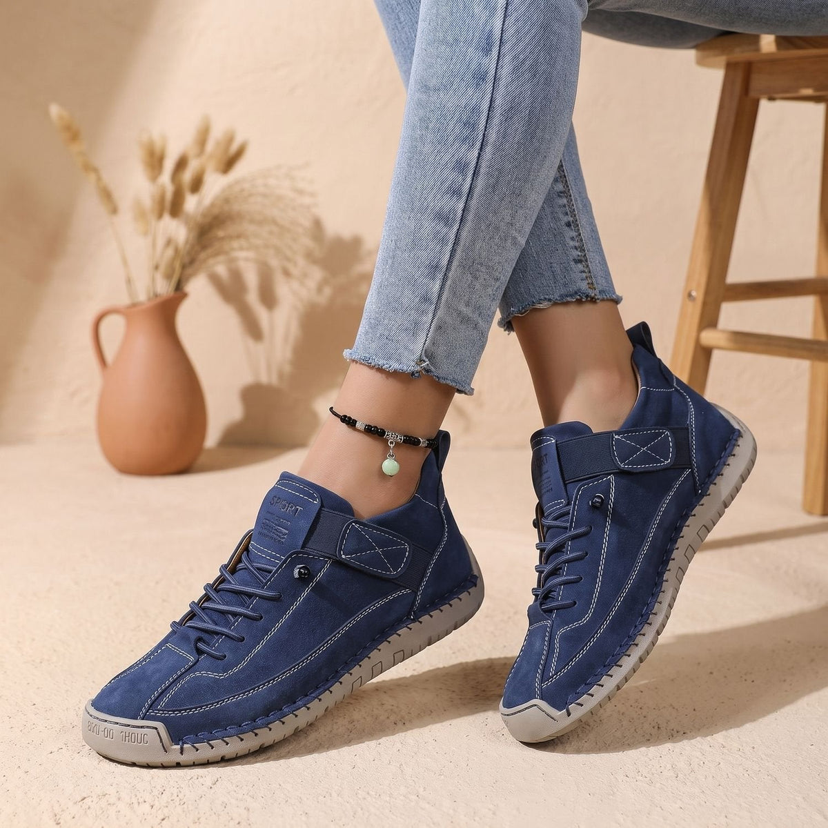 Sybil-Camilla | Women's Wide-Toe Arch-Support Lace-Up Sneakers