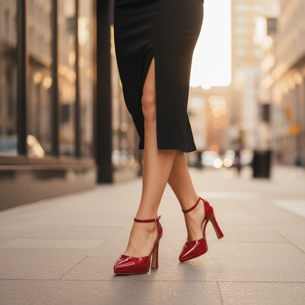 Evette | Women's Leather Block Heel Pumps