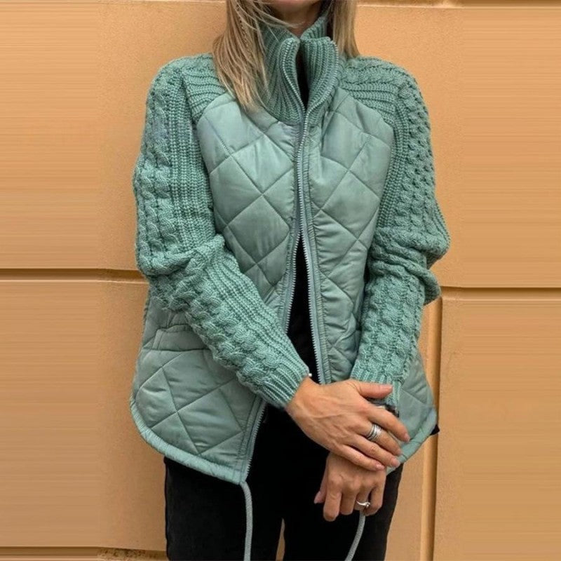Corisanna | Women's Quilted Knit-Sleeve Zip Jacket