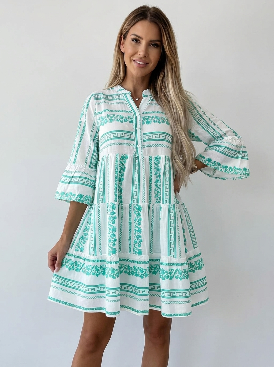 Aveline | Women's Boho Tiered Floral Mini Dress