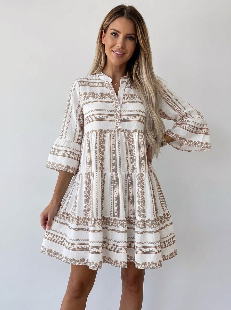 Aveline | Women's Boho Tiered Floral Mini Dress