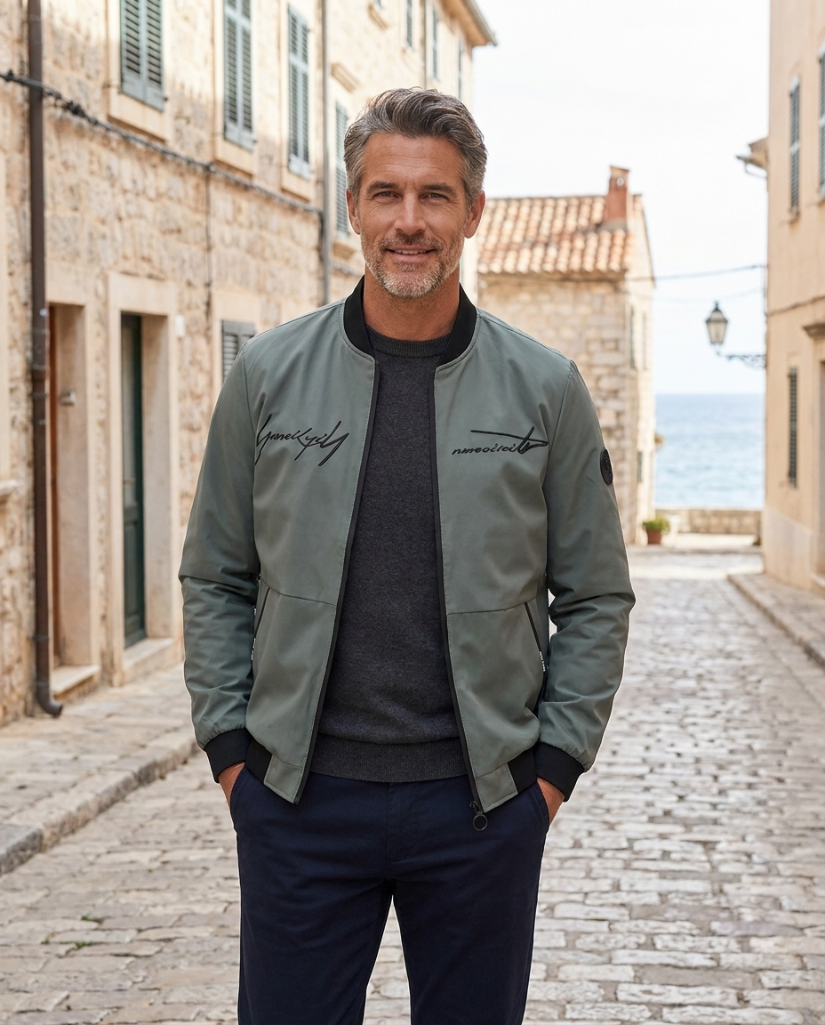 Samuel | Men's Stylish Zip-Up Bomber Jacket with Logo