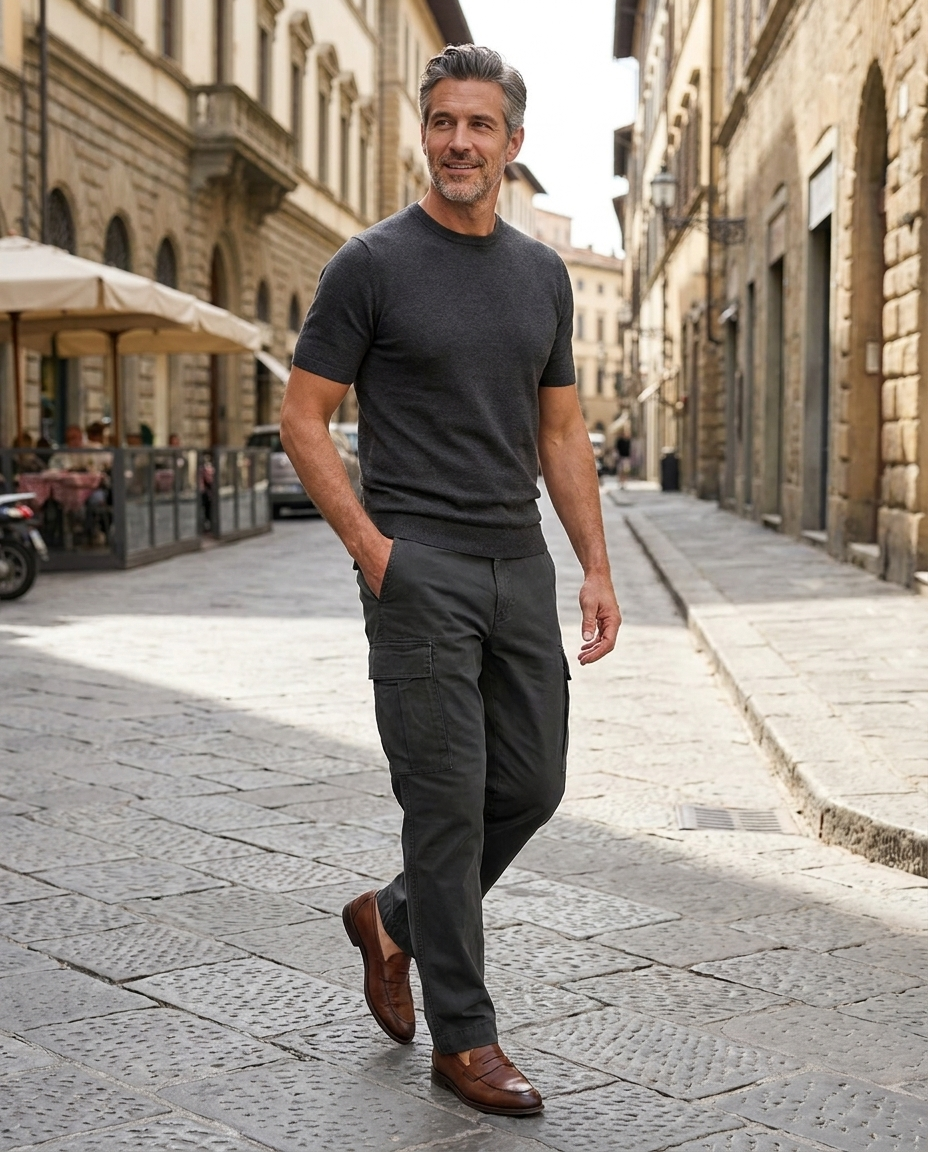Benjamin | Men's Relaxed Fit Cargo Pants with Side Pockets Streetwear