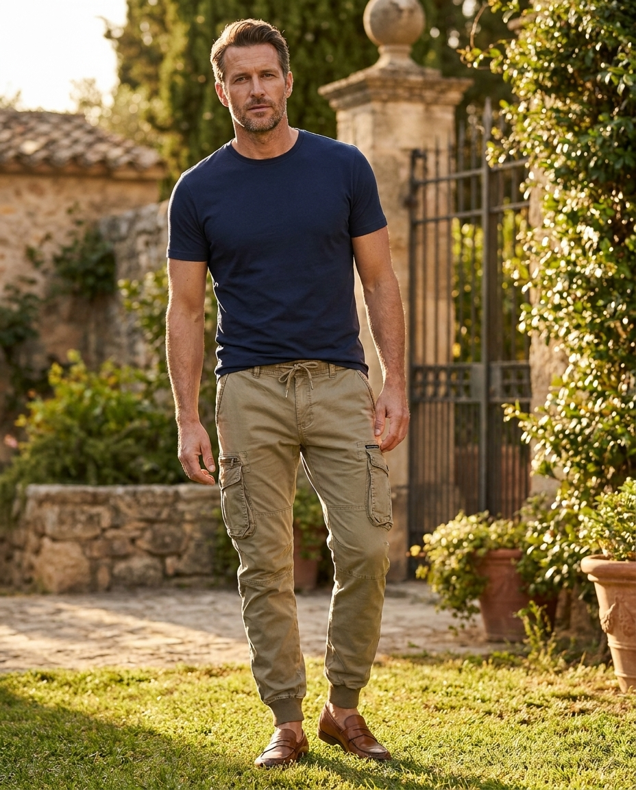 Alexander | Men's Black Cargo Jogger Pants