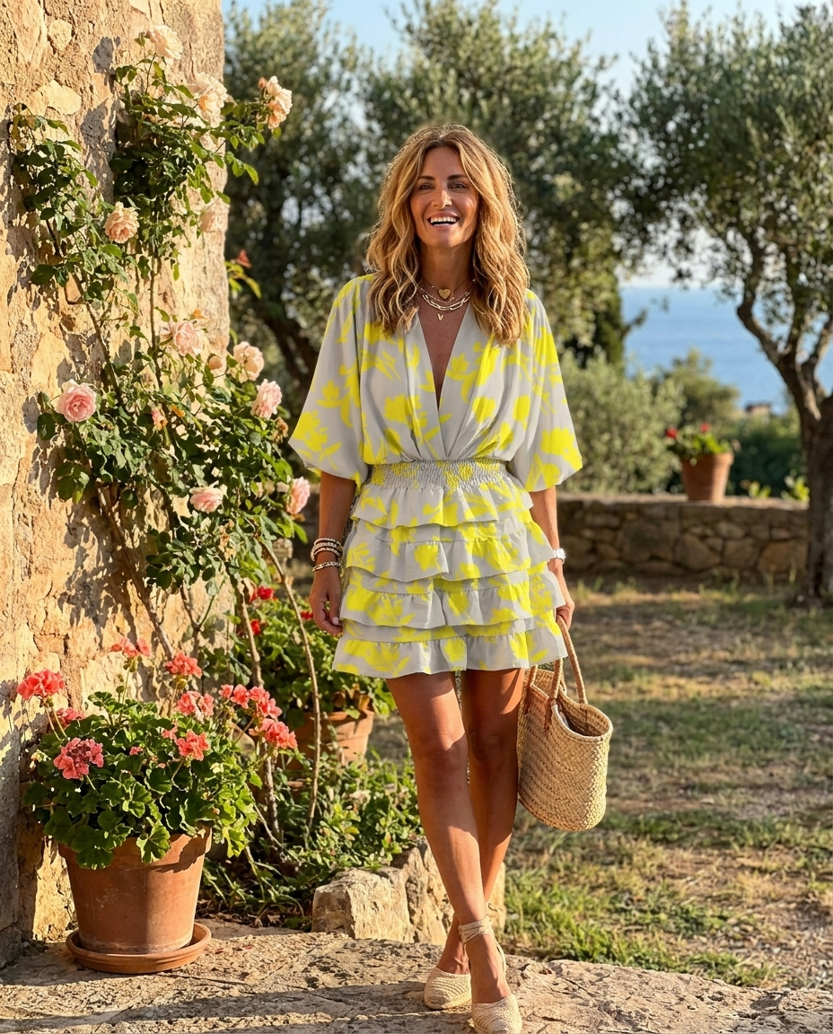 Sarah | Women's Boho Printed Mini Dress