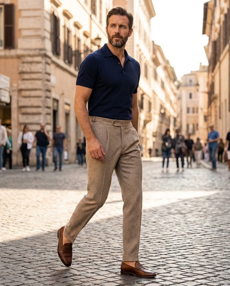 Stanley | Men's Vintage Pleated High Waist Classic Trousers