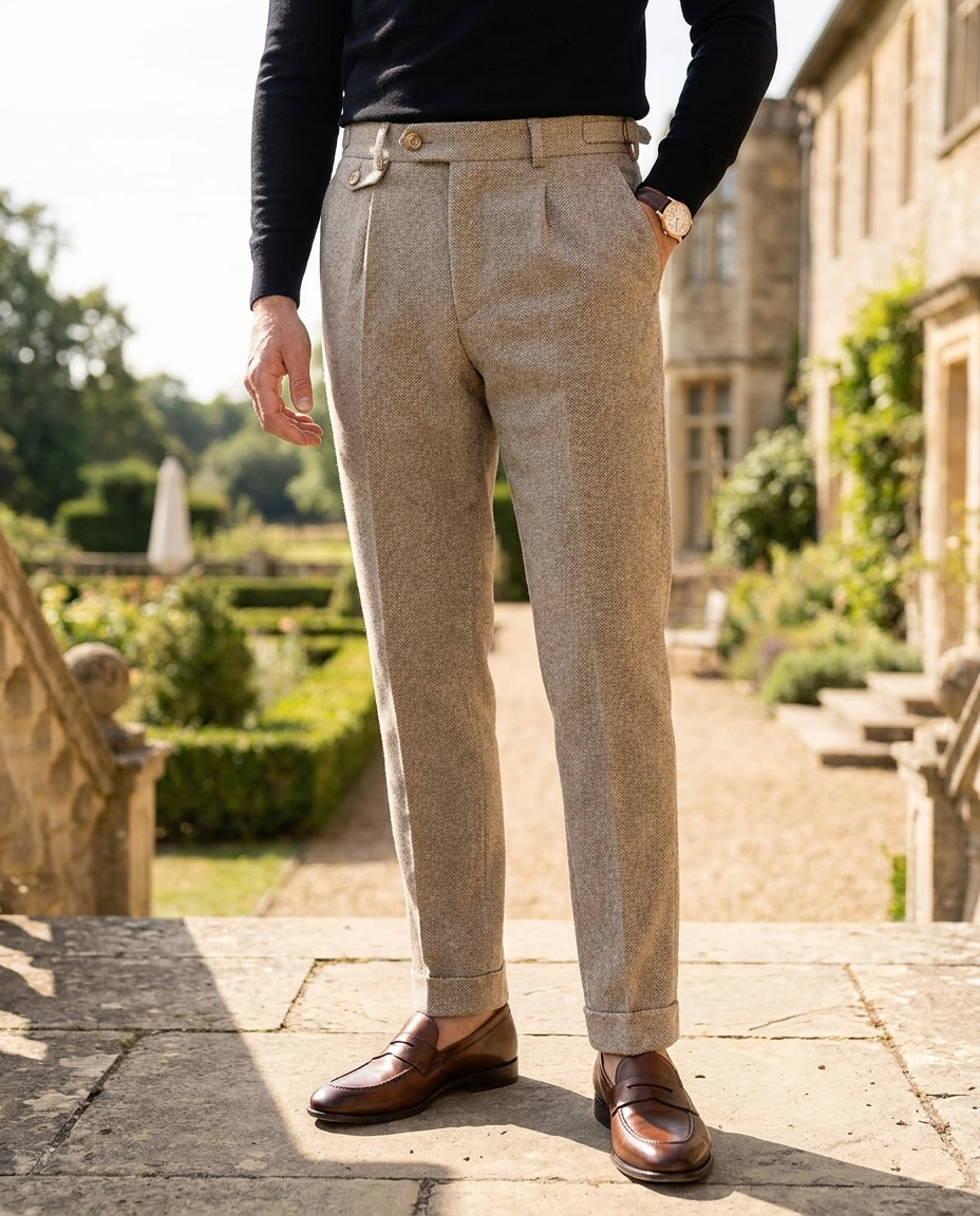 Stanley | Men's Vintage Pleated High Waist Classic Trousers