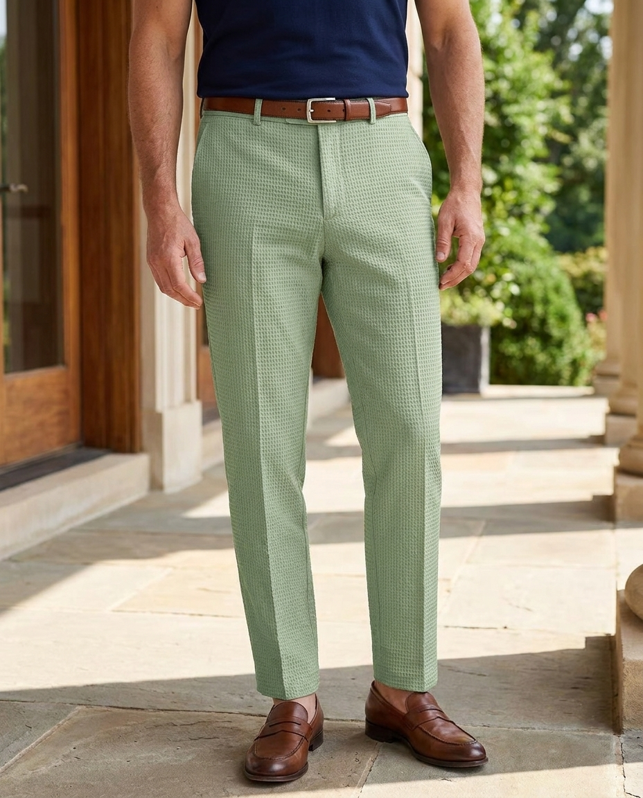 Oliver | Men Textured Slim Fit Dress Trousers