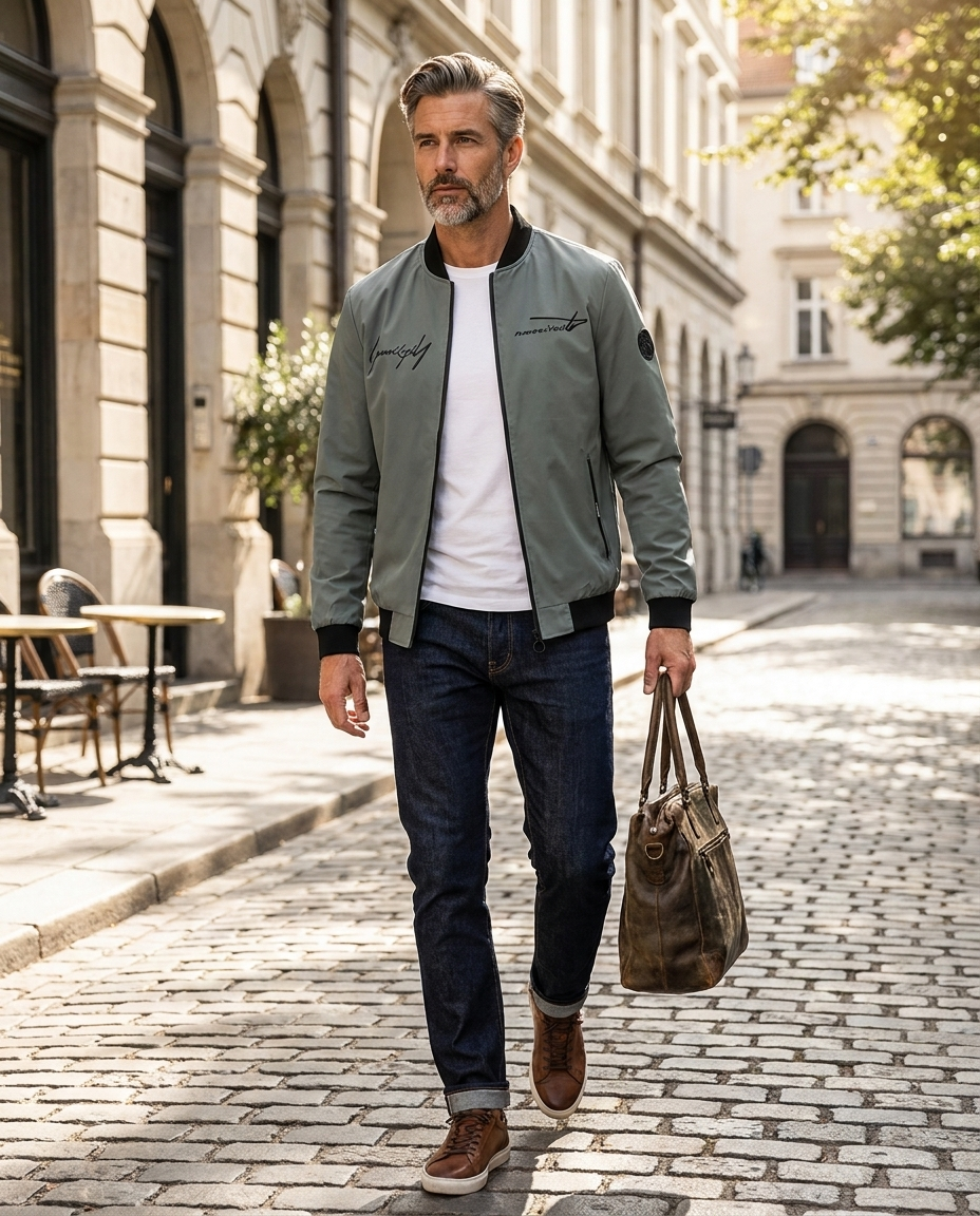 Samuel | Men's Stylish Zip-Up Bomber Jacket with Logo
