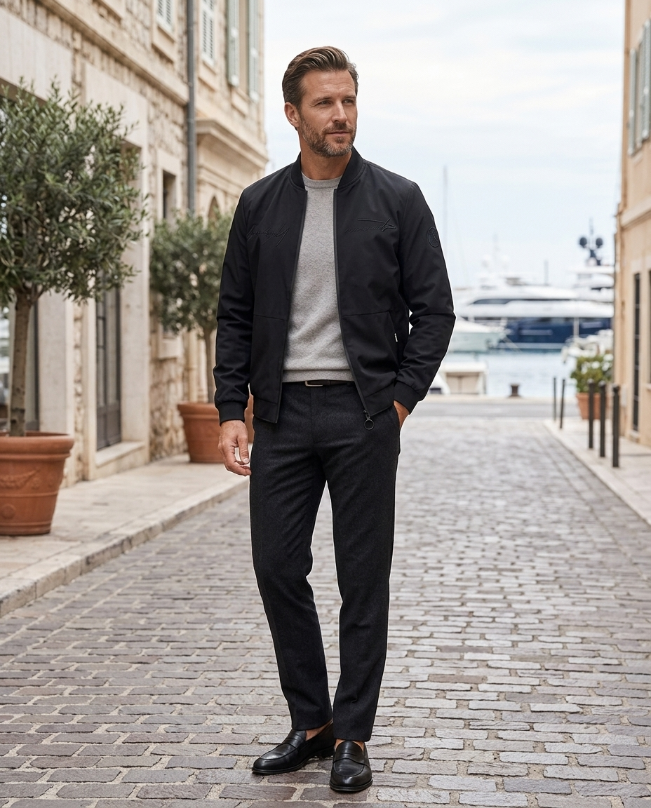 Samuel | Men's Stylish Zip-Up Bomber Jacket with Logo