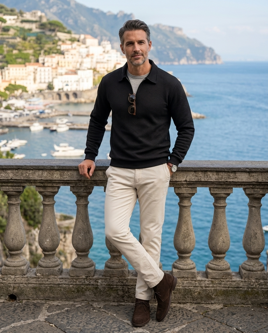 Daniel | Men's Premium Textured Quarter Zip Top