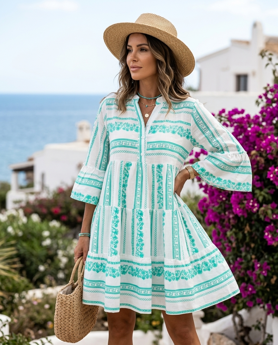 Aveline | Women's Boho Tiered Floral Mini Dress