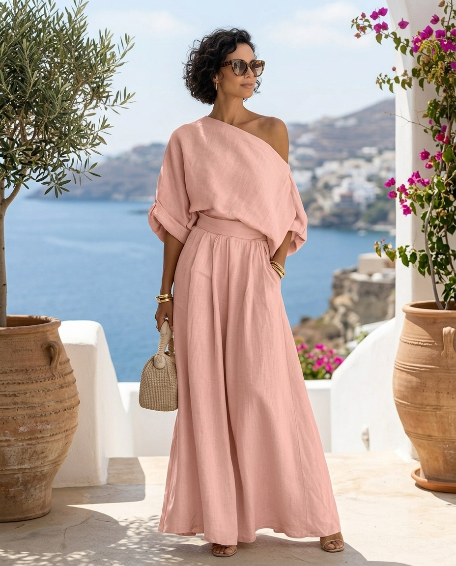 Anwen | Women's Two Piece Set Wide Leg Pants & Blouse