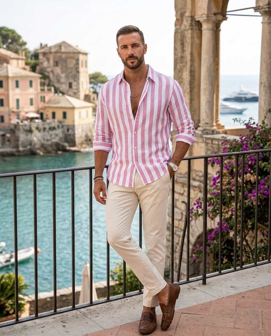Carl | Men's Summer Striped Relaxed Shirt