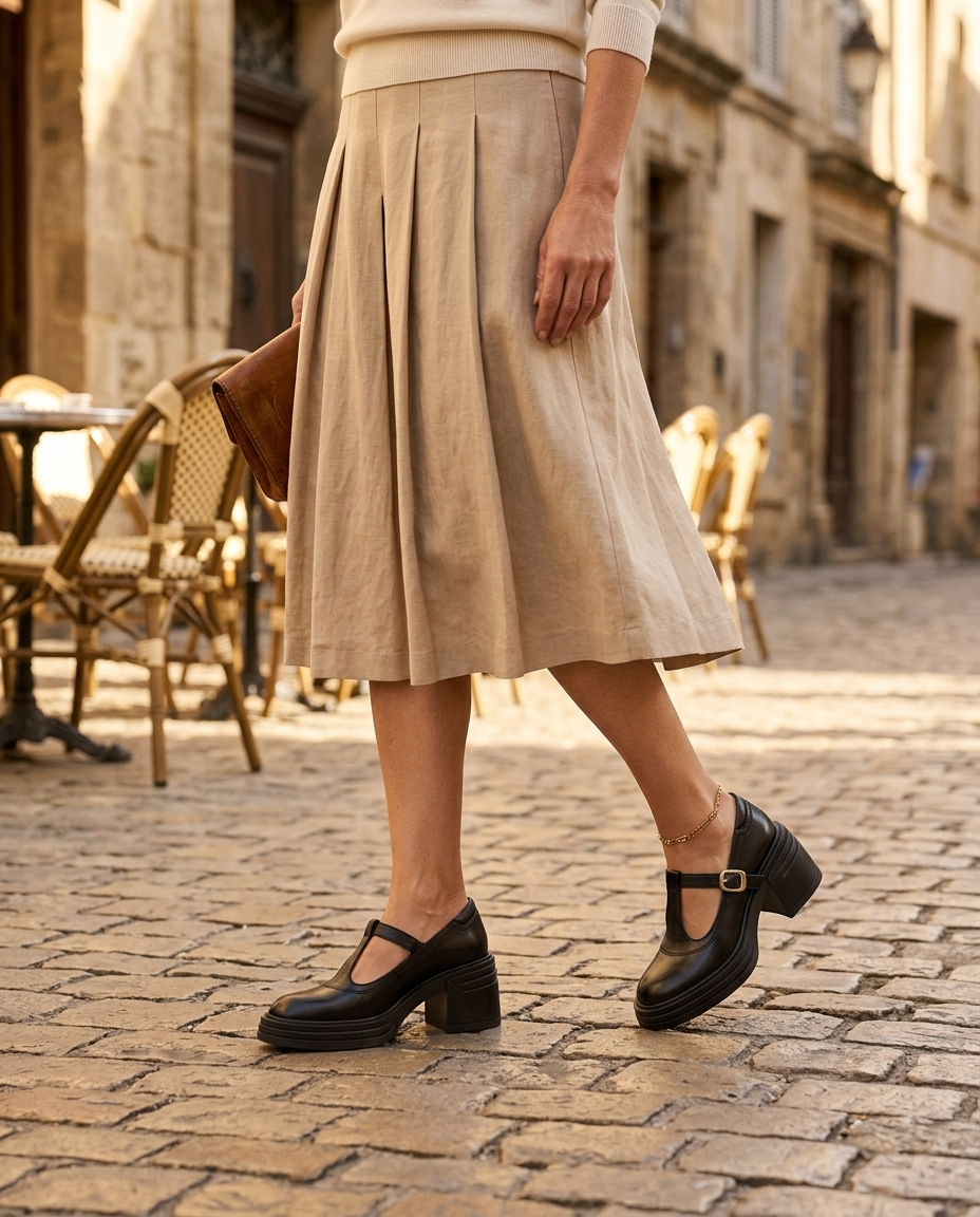 Cordelia chunky block heel Mary Jane pumps in black