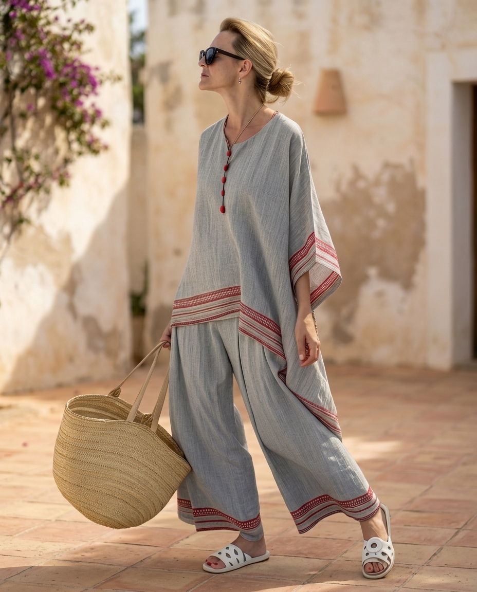 Maribel | Women's Striped Wide-Leg Two-Piece Set